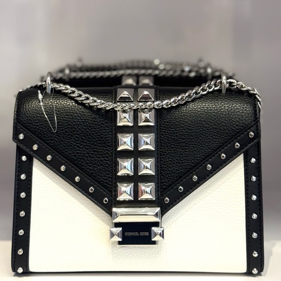 Michael Kors Whitney Medium Studded Shoulder Bag Black Multi